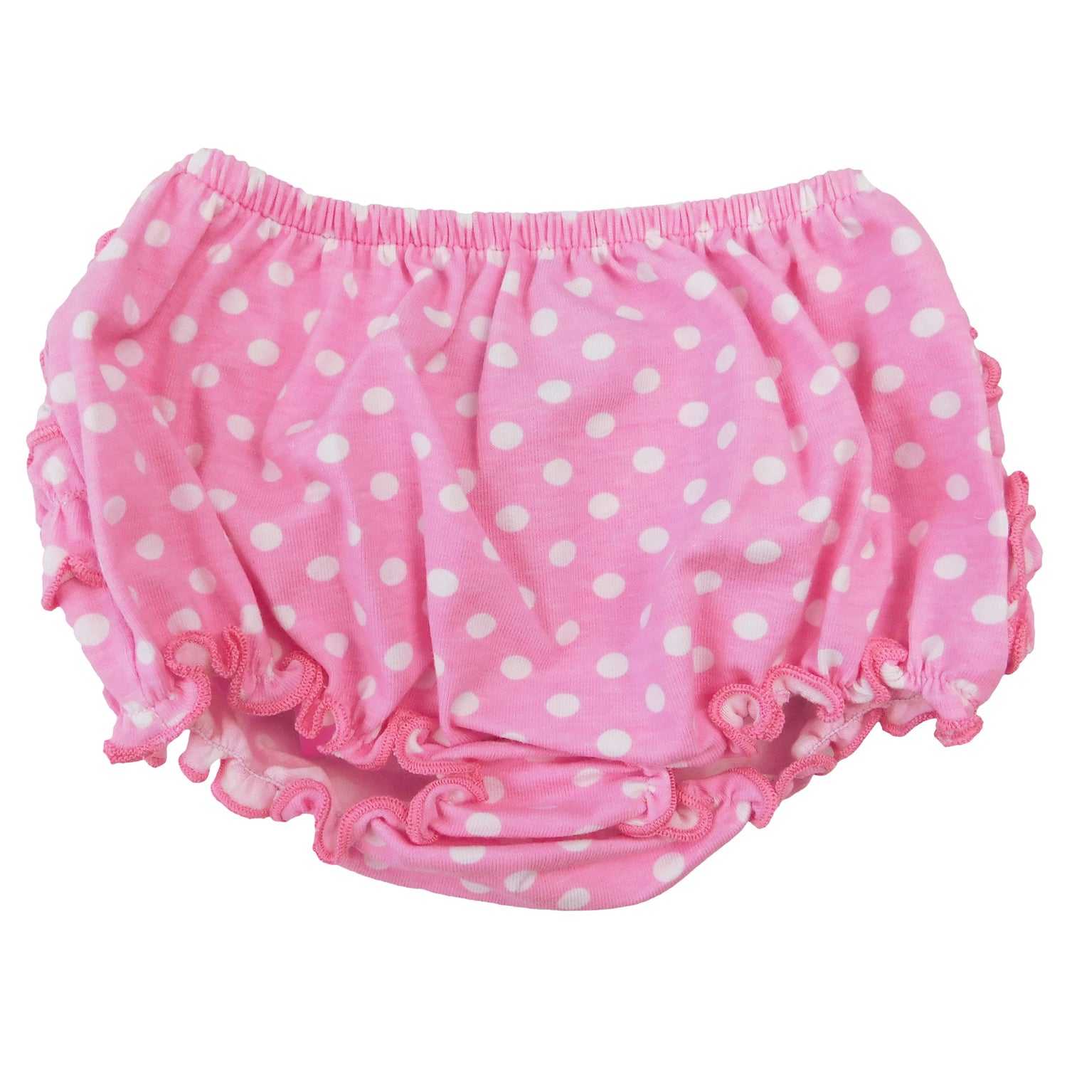 Girls pink polka dot ruffled butt bloomer from Black Simba, soft kid&