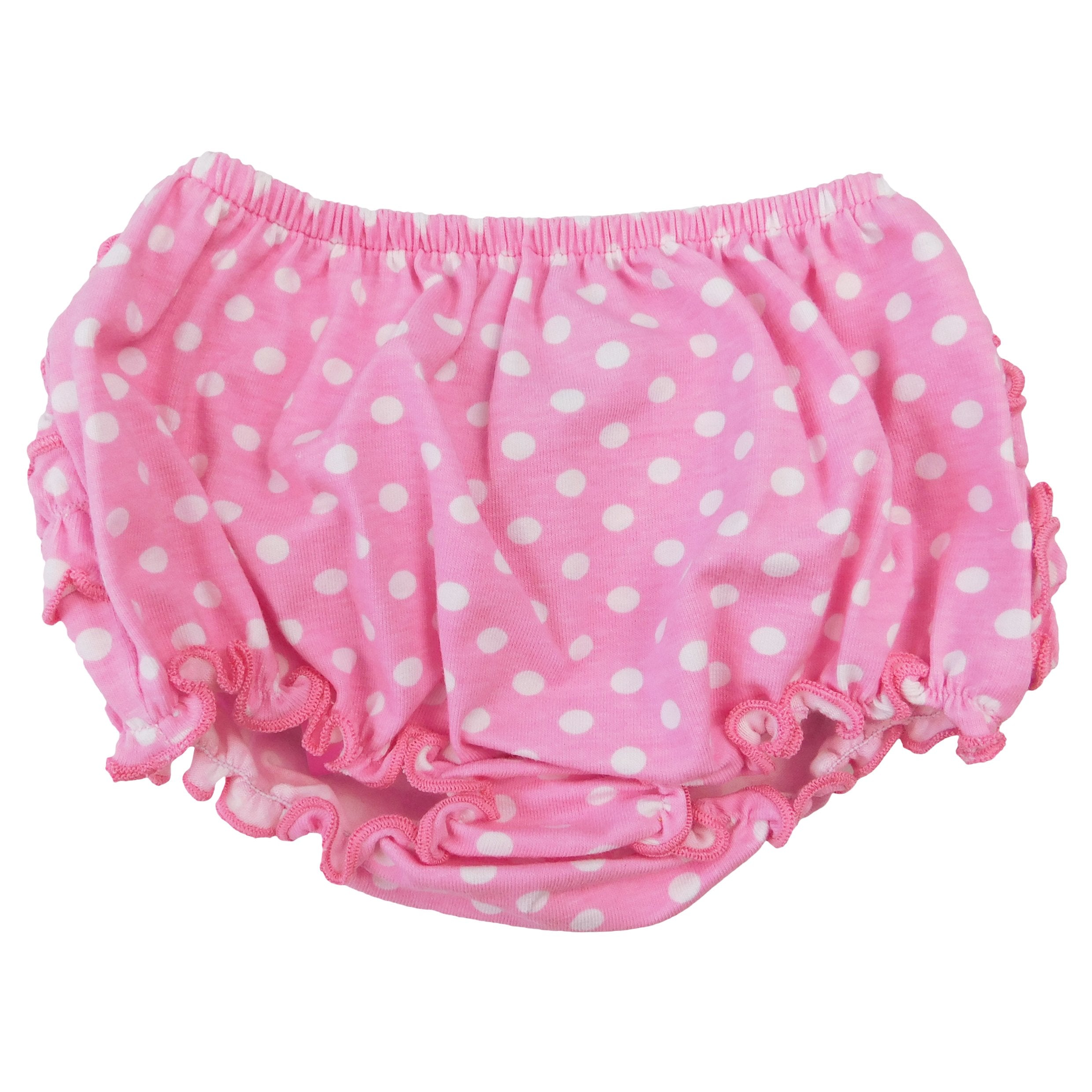 Girls pink polka dot ruffled butt bloomer from Black Simba, soft kid&