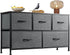 Peach Maple 5-drawer fabric dresser organizer with storage drawers for bedroom organization and space-saving furniture.