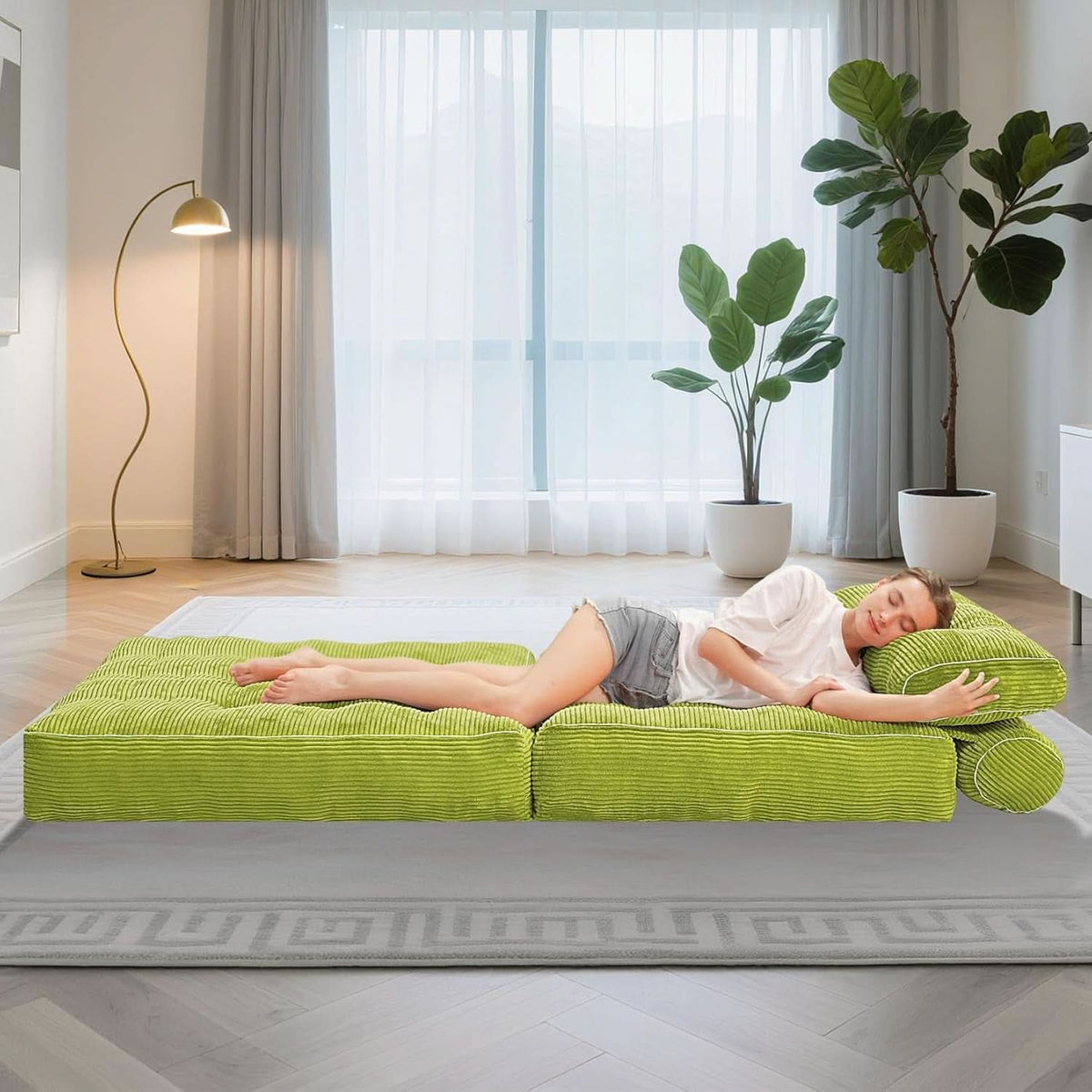Emerald Convertible Sleeper Sofa Bed With Backrest