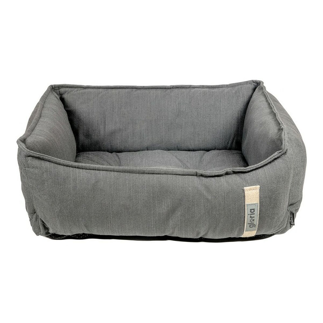 Grey dog bed for pets, Gloria Green Dreams by Bigbuy, with soft fabric and ample space, measuring 68x56 cm.