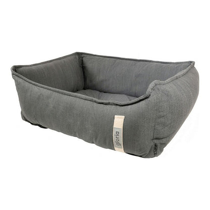 Grey dog bed for pets by Bigbuy, Gloria GREEN DREAMS, in a 68x56 cm size with plush fabric and cushioned design.