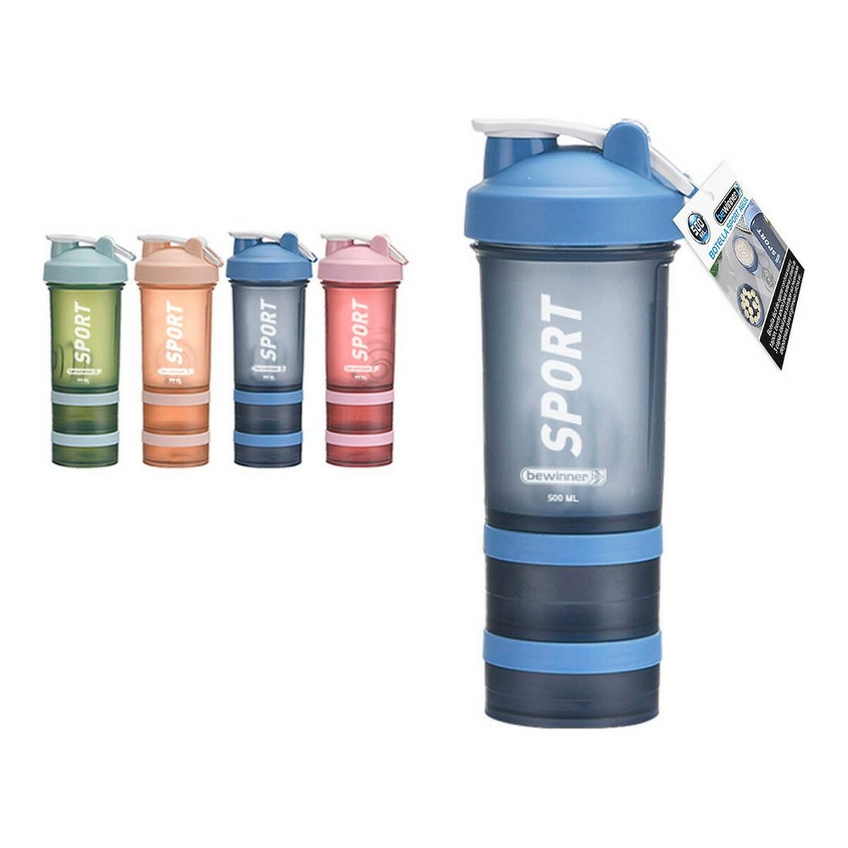 Bigbuy Bewinner 500 ml camping water bottle with leak-proof cap and durable design for outdoor adventures