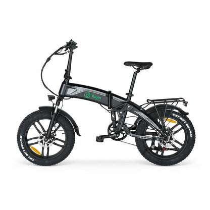 Electric bike Youin BK1400G DAKAR 20-inch 250W motor, black frame, mountain bike design, ready for outdoor riding.