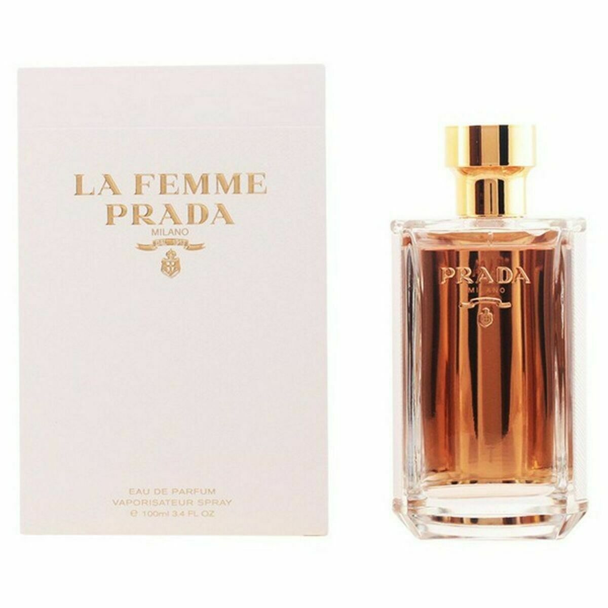 Women’s Prada EDP perfume bottle for bodycare featuring elegant packaging and floral fragrance design.