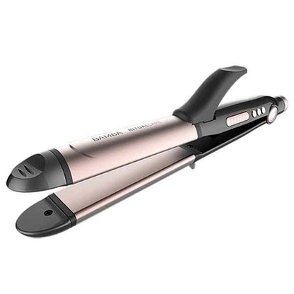 Ceramic hair straighteners in black and pink from Bigbuy, designed for smooth, sleek hair styling.