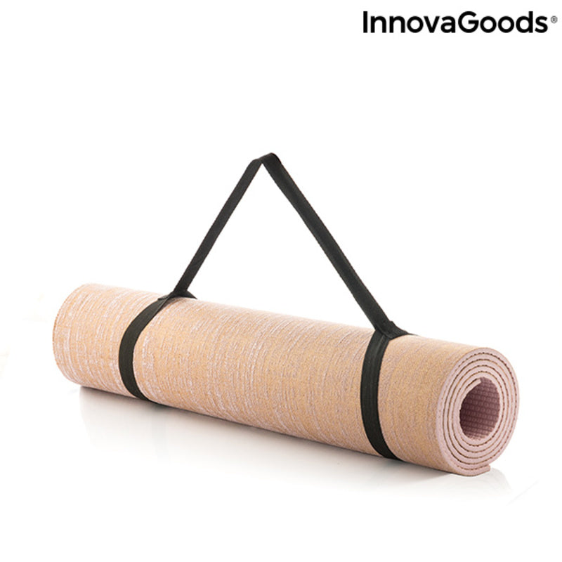 Jute yoga mat from Jumat InnovaGoods, with textured surface for grip, suitable for yoga and outdoor fitness activities.