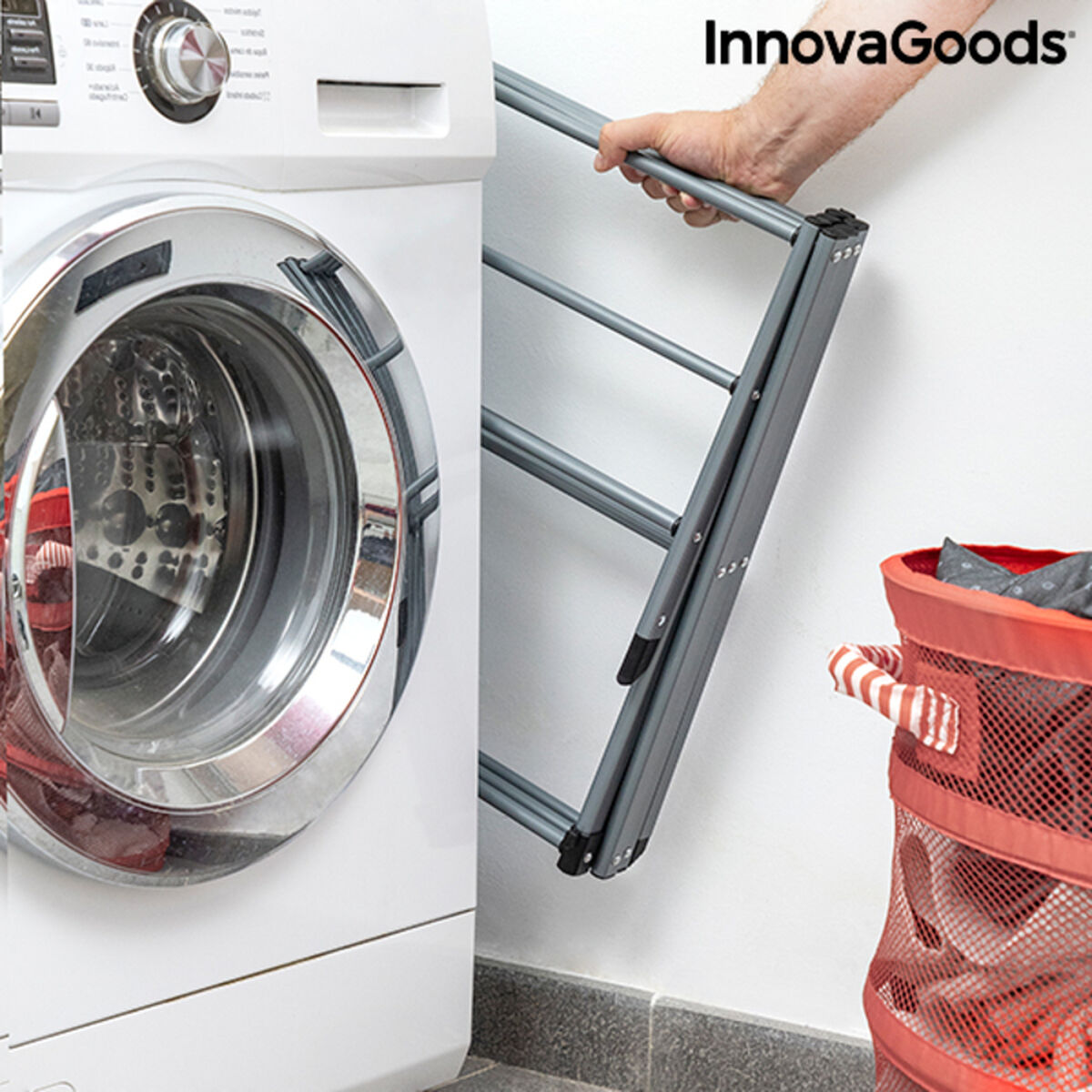 Bigbuy Cloxy metal clothes dryer with three extendable, foldable levels for versatile home laundry drying.