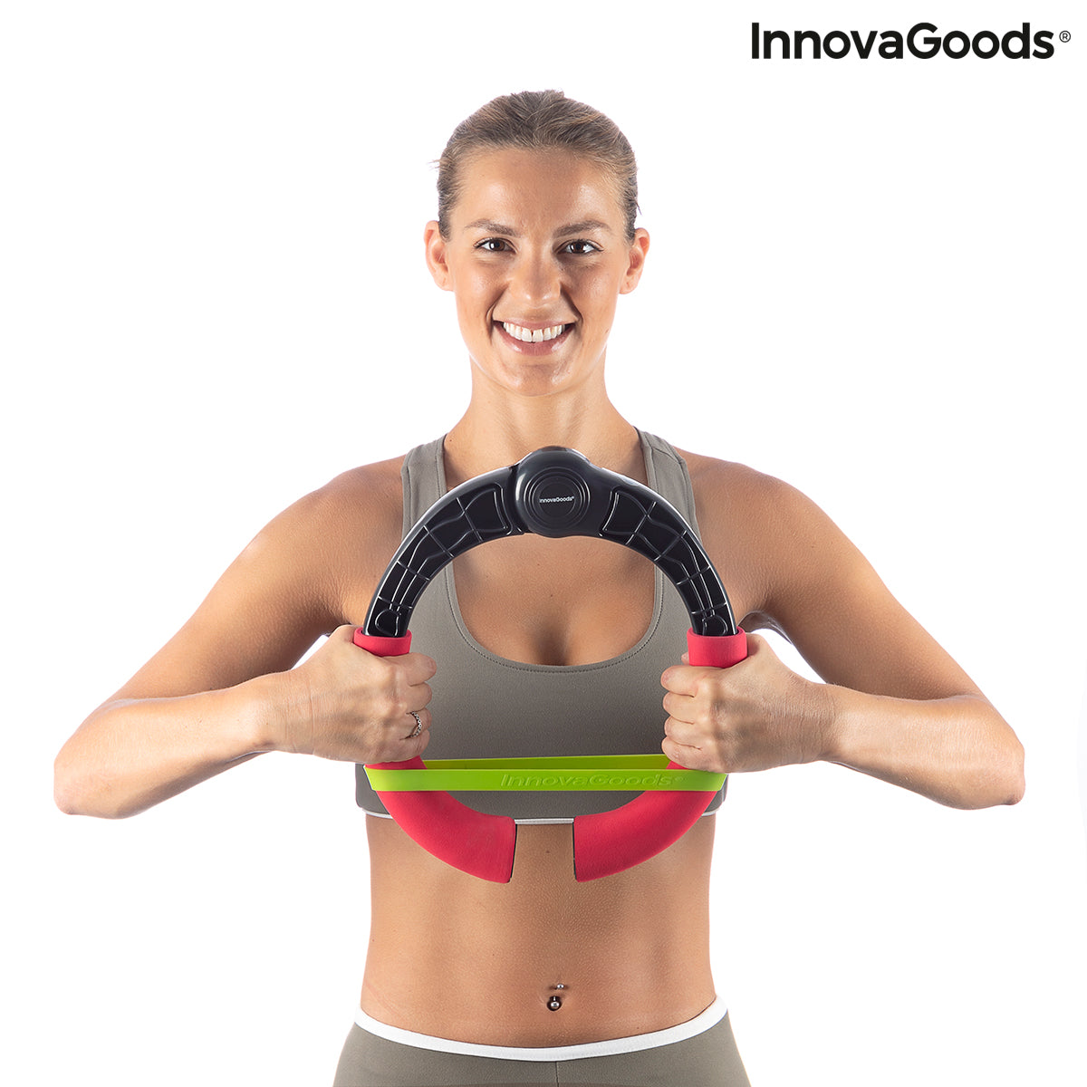 Bigbuy adjustable arm exerciser with resistance bands and exercise guide for strength training and fitness workouts.