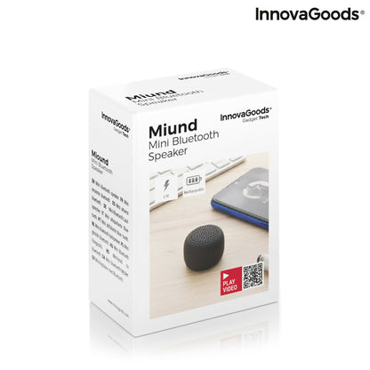 Rechargeable portable wireless mini speaker by Miund InnovaGoods, compact consumer electronics device with buttons and speaker grille.