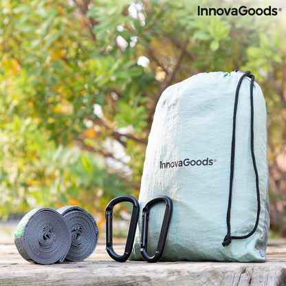 Bigbuy Rewong InnovaGoods double camping hammock with sturdy fabric and ropes, ideal for outdoor relaxation and camping trips.