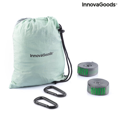 Rewong InnovaGoods double camping hammock by Bigbuy with sturdy fabric and hanging ropes, ideal for outdoor relaxation.