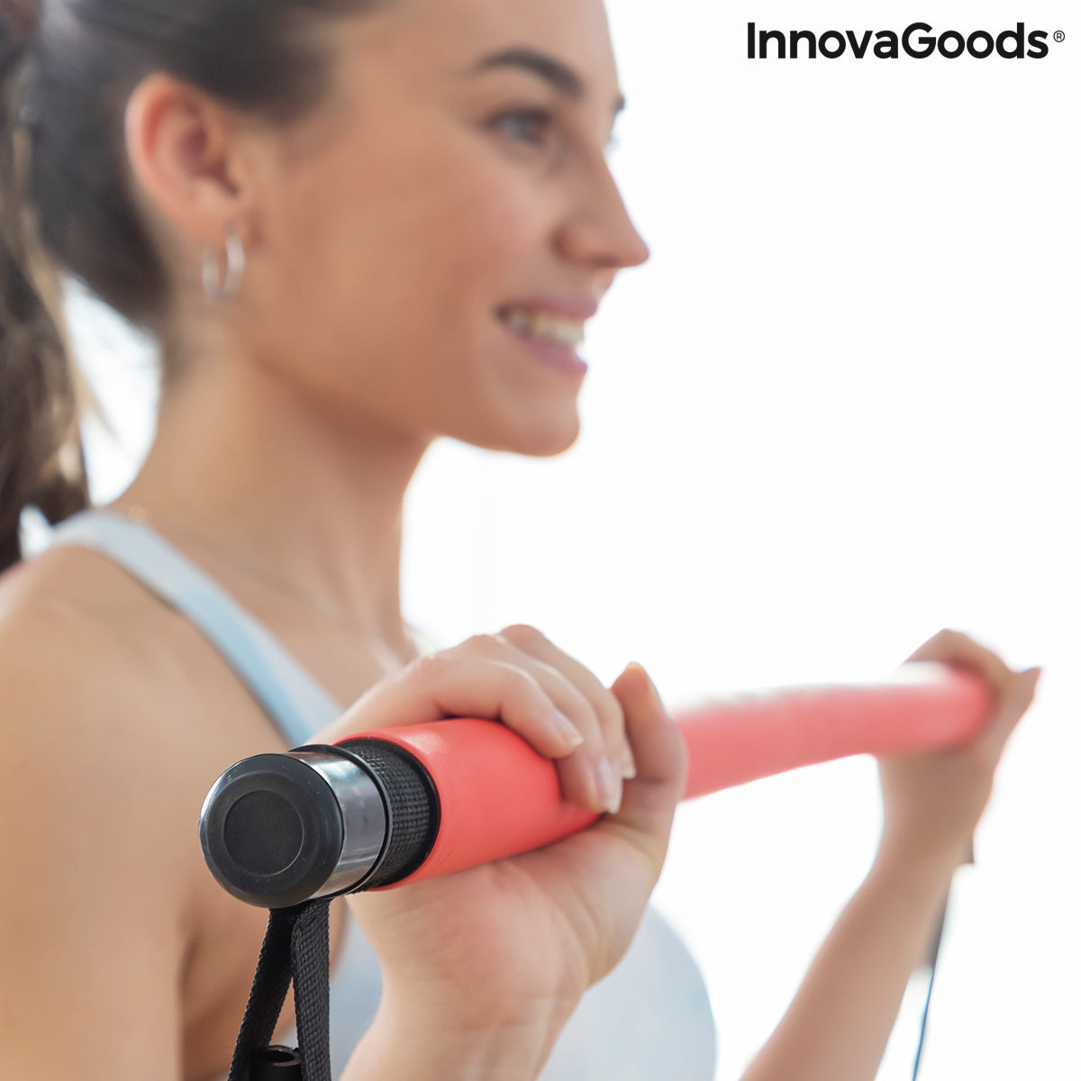 Bigbuy Resibar fitness bar with resistance bands and exercise guide for strength training and workouts.