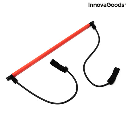 Fitness bar with resistance bands and exercise guide from Bigbuy, used for strength training and workout routines.