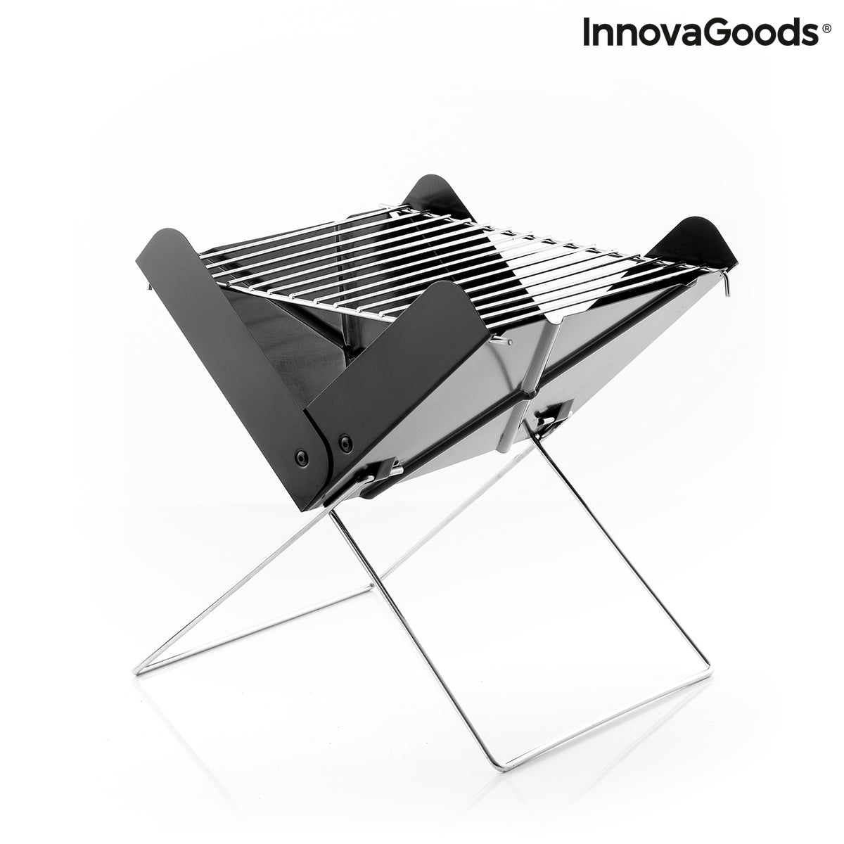 Portable folding charcoal barbecue for garden use by Bigbuy, with compact design and metal grilling surface.