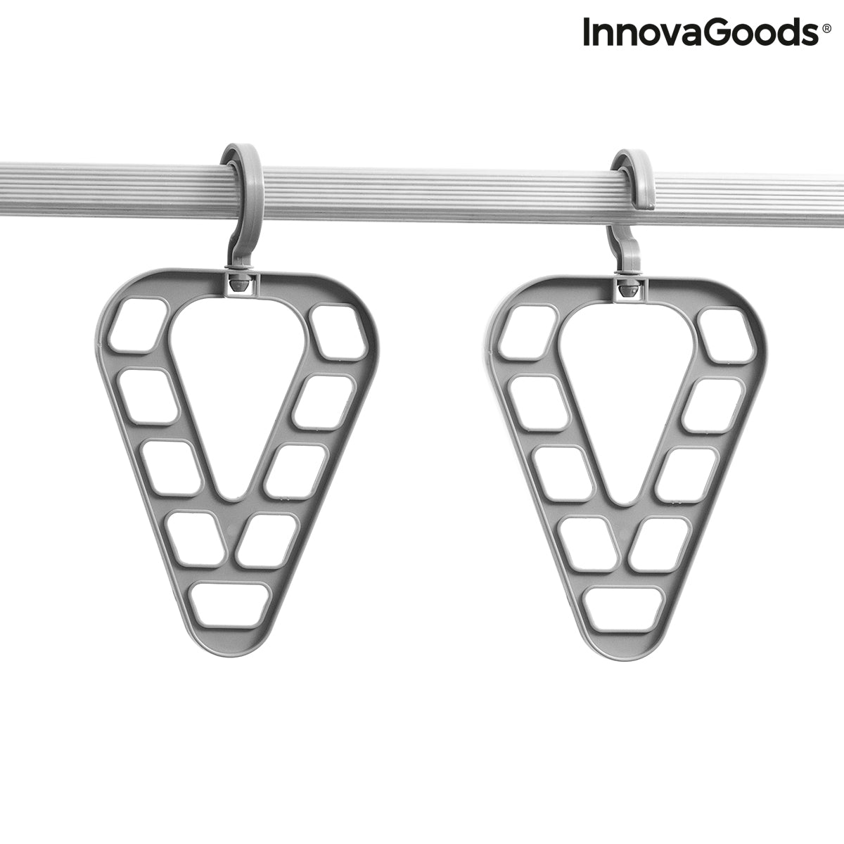 Set of two Orzer InnovaGoods hanger organizers by Bigbuy, featuring multiple compartments for closet organization.