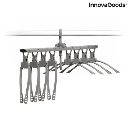 InnovaGoods 8-in-1 Multi Hanger Spavver for organizing clothes and accessories in a versatile furniture storage solution.