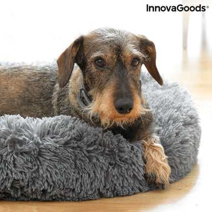 Soft anti-stress pet bed by Bepess InnovaGoods, 60 cm diameter, cozy and comfortable for small pets.