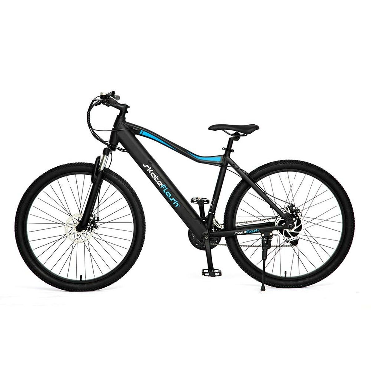 Electric MTB skate bike by Bigbuy, 27.5-inch wheels, sporty design, and ready for outdoor adventures at 25 km/h.