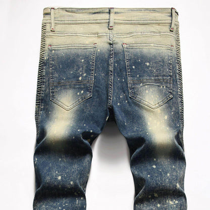 Carmine Juneberry DenimDare™ elastic straight jeans for men, blue denim pants with a classic fit and five-pocket design.