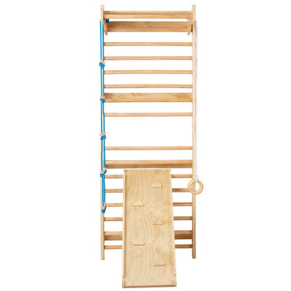 Pear Daisy Swedish Ladder Wall Gym, 5-in-1 wooden indoor climbing toy for kids&
