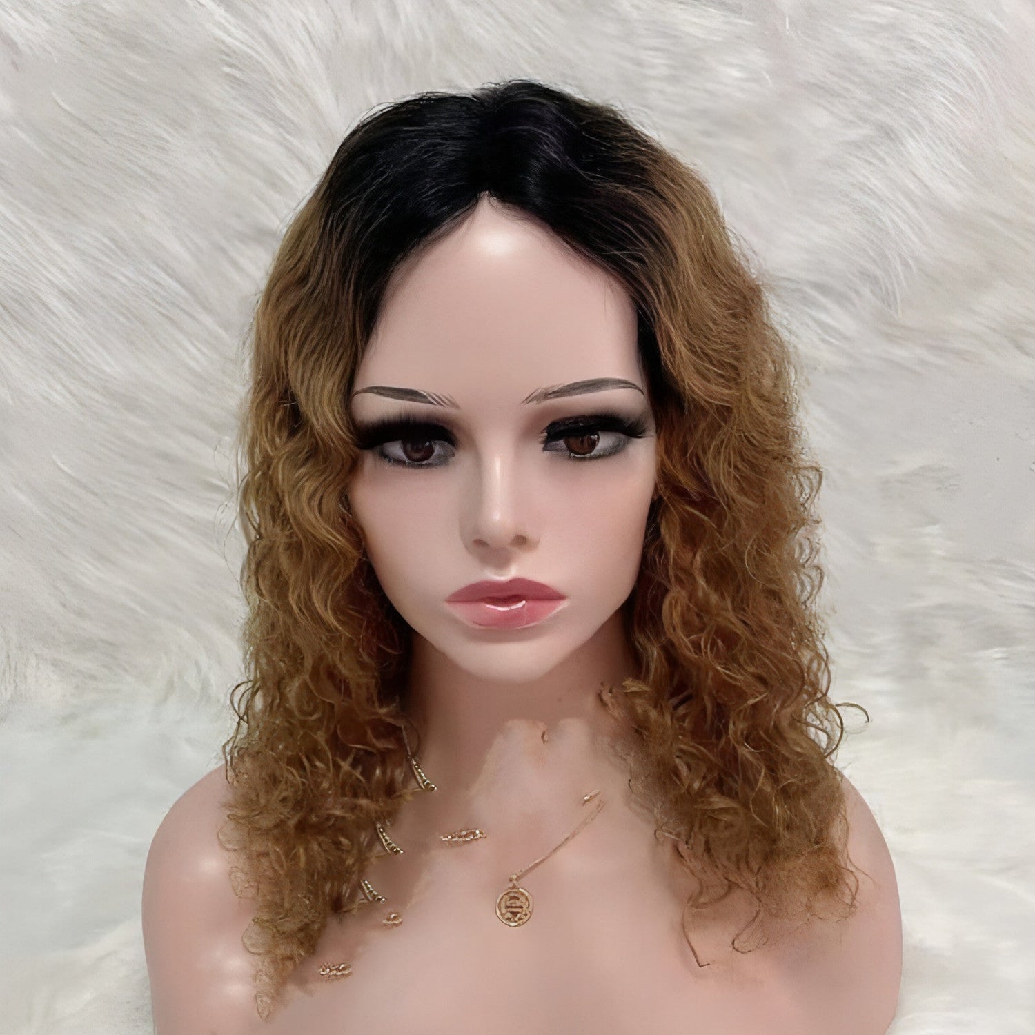 Carmine Juneberry LuxeWave Reality Wig Real Hair set, hand-knitted sewing haircare product with natural, flowing real hair.