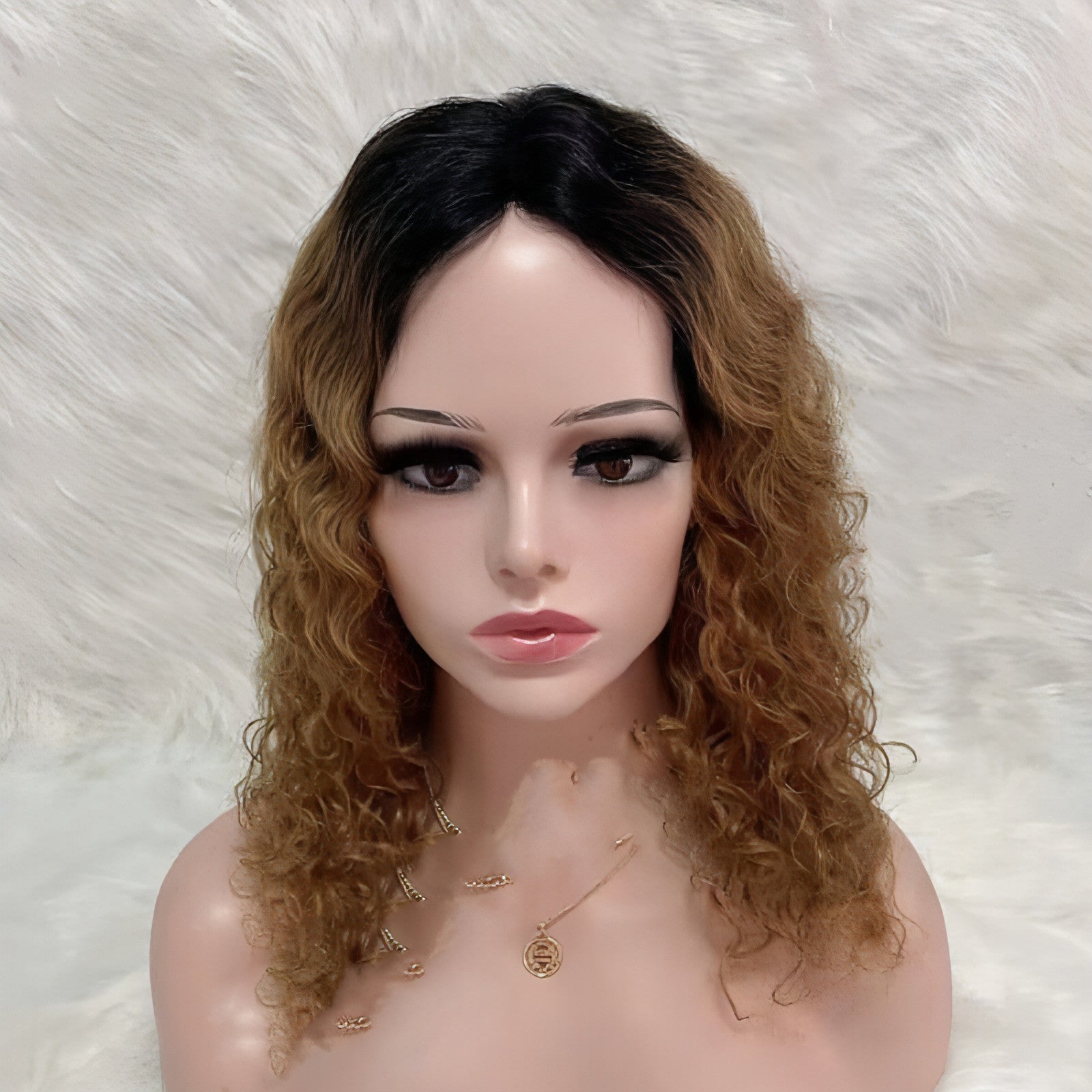 Carmine Juneberry LuxeWave Reality Wig Real Hair set, hand-knitted sewing haircare product with natural, flowing real hair.