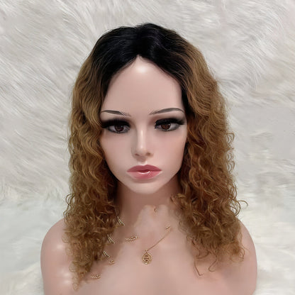 Carmine Juneberry LuxeWave Reality Wig Real Hair set, hand-knitted sewing haircare product with natural, flowing real hair.