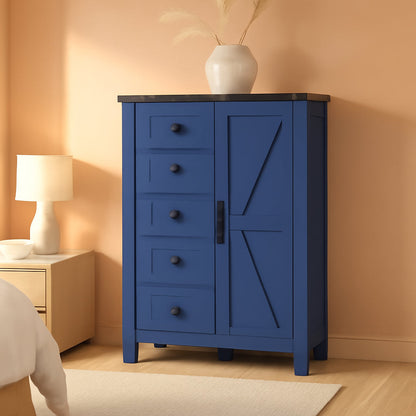 Farmhouse Whitewashed Extra Tall Dresser With Drawers
