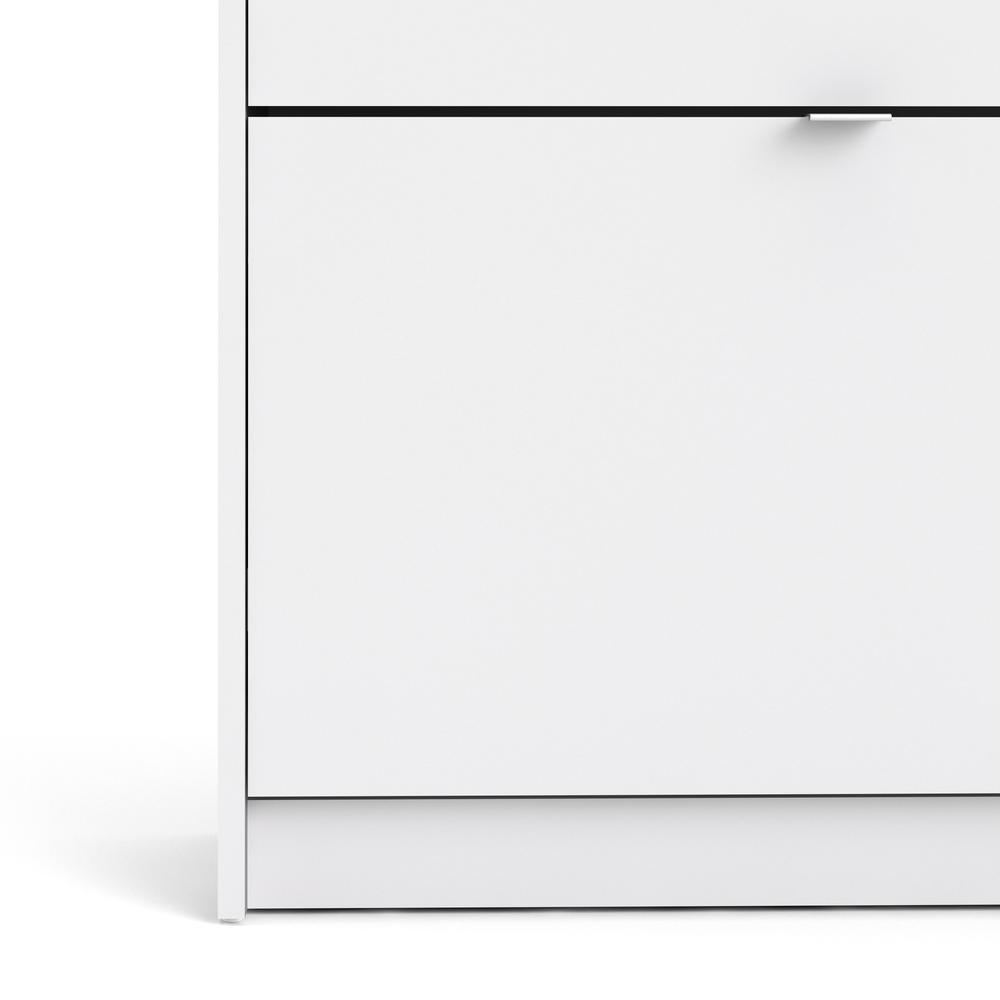 Bright white Start2Finish 2-drawer shoe cabinet with sleek design, featuring two spacious drawers for organized shoe storage.