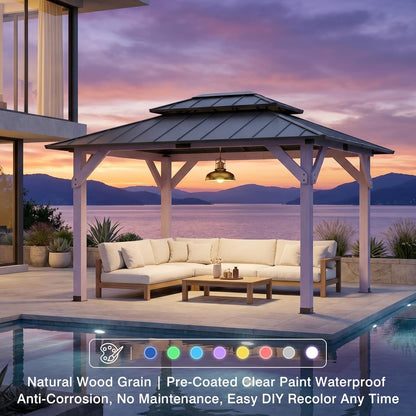 10x12 Metal Hardtop Gazebo With Weatherproof Coating