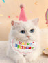 Seven-piece pet birthday hat and scarf set by Pear Daisy, featuring colorful, festive accessories for pets&