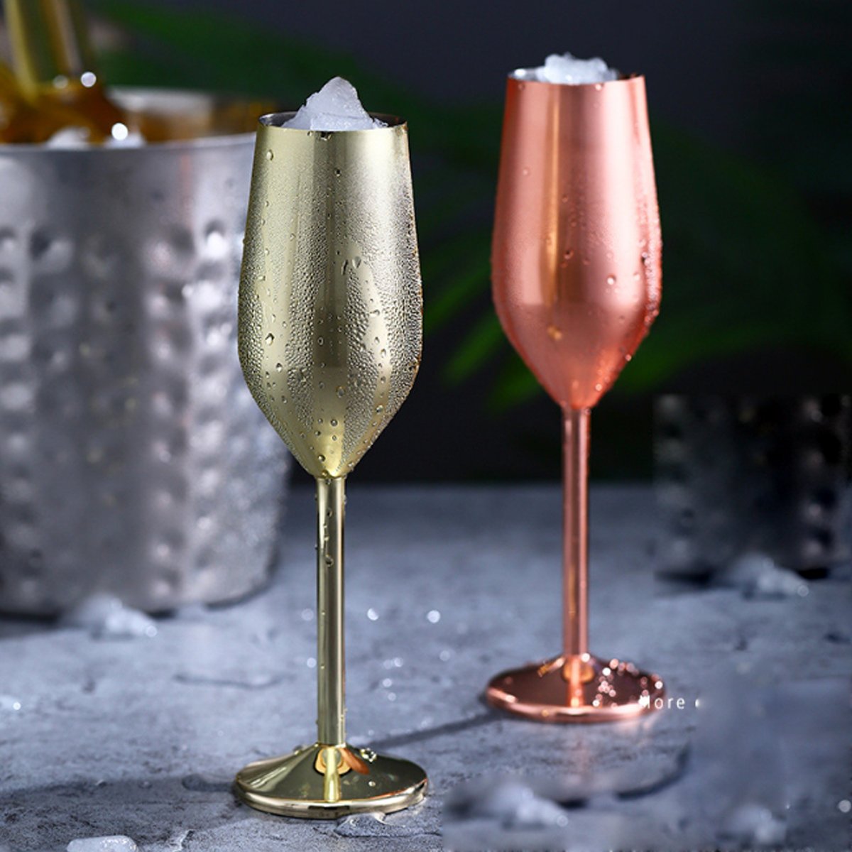 Salmon Lucky Happiest Hours cocktail glasses with colorful drink designs, perfect for party celebrations and stylish serving.