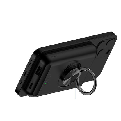 Salmon Lucky wireless magnetic charger and power bank for iPhone 12 showing sleek design with magnetic attachment and USB port