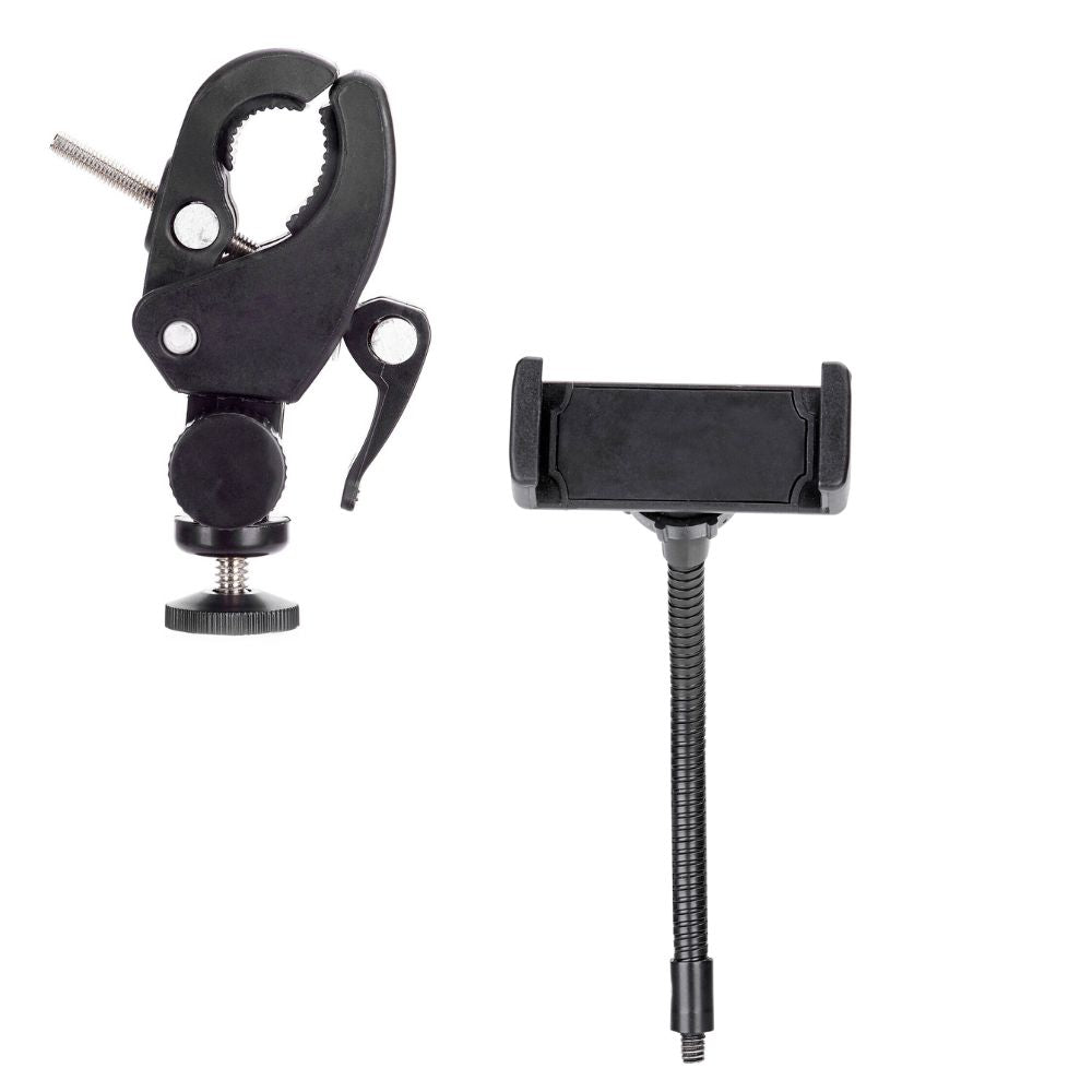 Yellow Pandora 10-inch LED ring light with phone tripod stand, ideal for mobile and laptop photography and video lighting.
