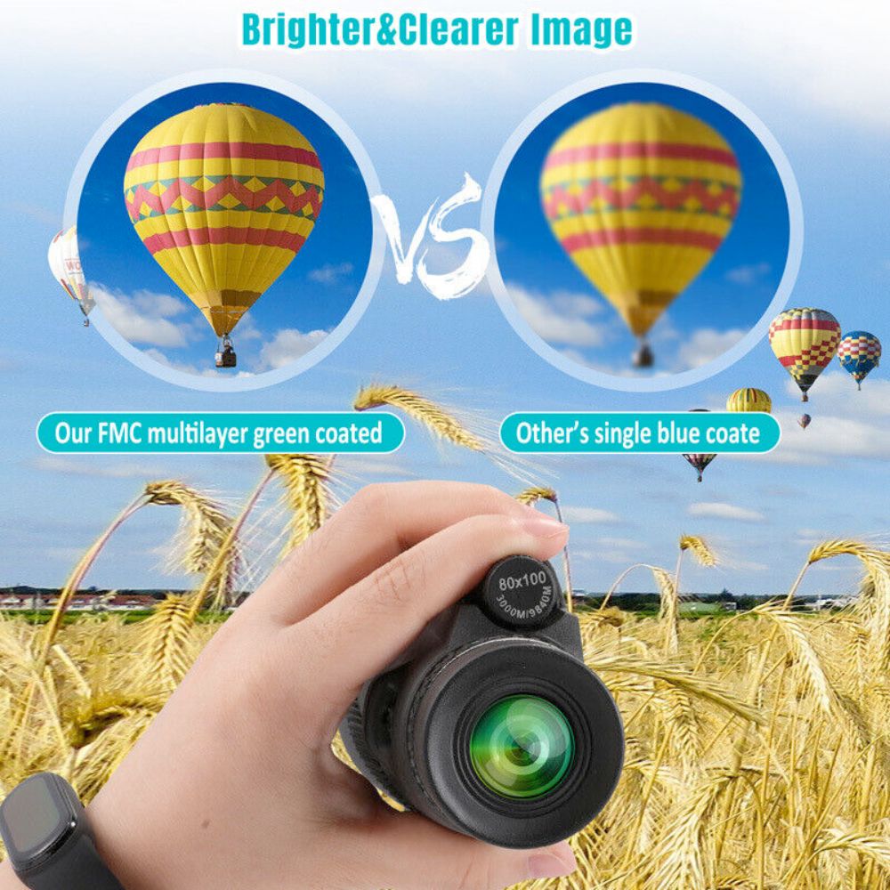 Yellow Pandora HD monocular tripod for smartphones, portable mobile camera accessory with adjustable stand and ergonomic design.