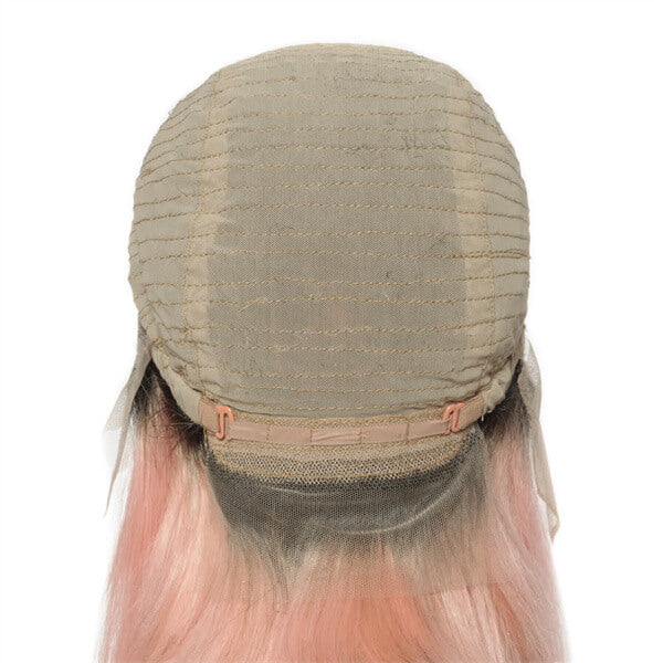 Vibrant pink lace front wig with 13x4 parting, custom colored human hair, styled for a bold, modern look by Elite Crown Hair.