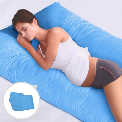 Ultramarine Dione maternity pregnancy pillow case made of soft fabric, designed for nursing and body support during sleep.