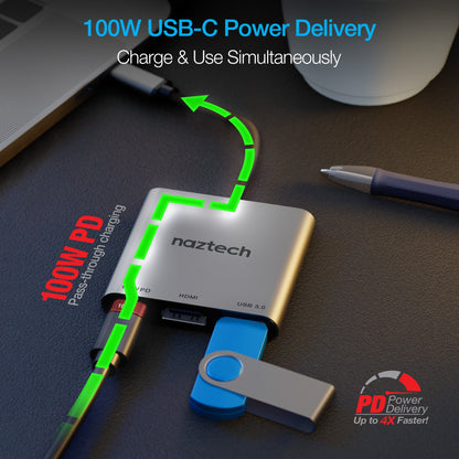 Sky Iapetus Naztech Portable MaxDrive 3100W USB-C Hub with multiple ports for mobile and laptop connectivity.