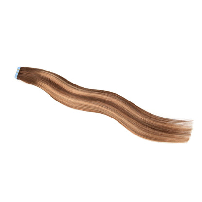Carmine Juneberry LuxeWave traceless invisible real hair wig extension, showing seamless blend and natural hair texture.