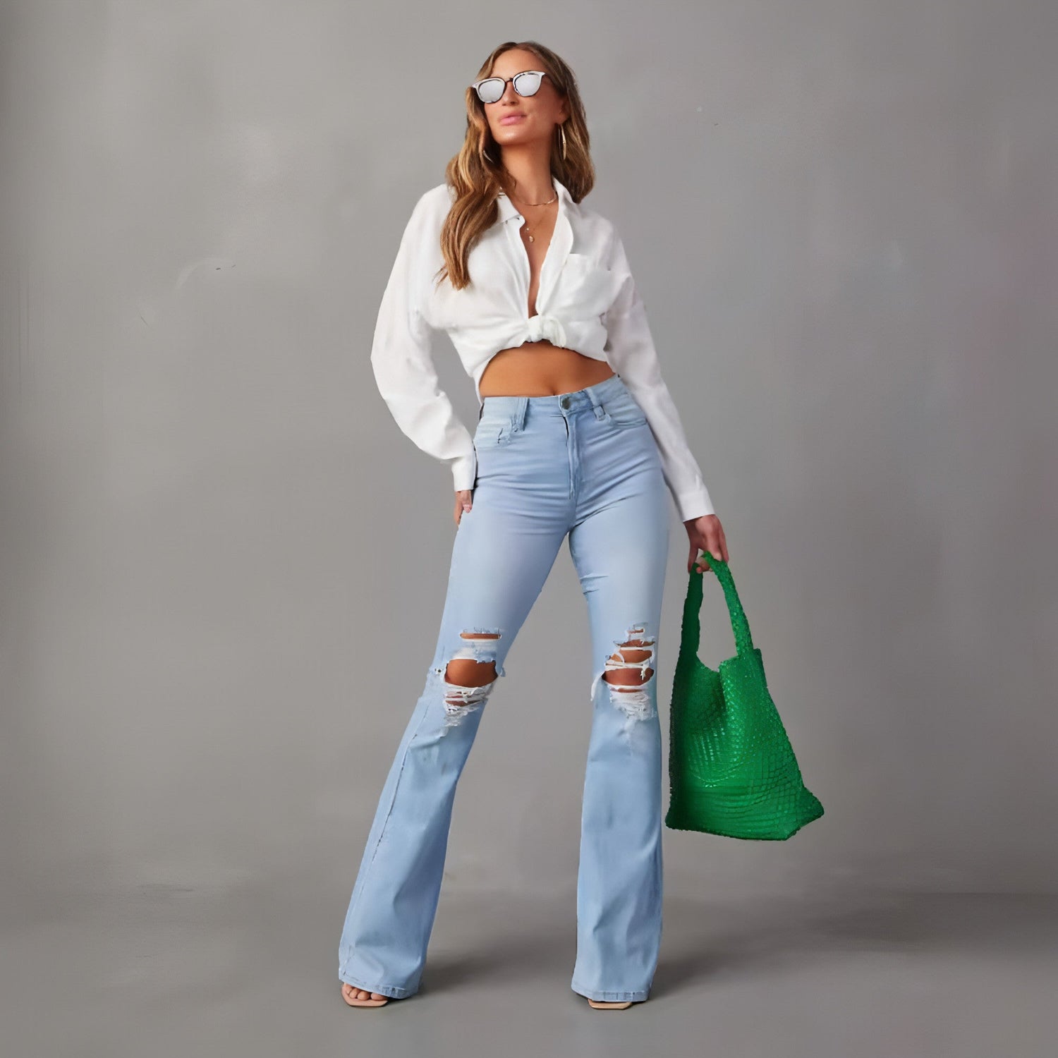 Carmine Juneberry UrbanEase™ wide-leg jeans for women showing high-waisted denim with relaxed fit and wide-leg style.