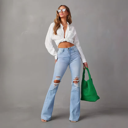 Carmine Juneberry UrbanEase™ wide-leg jeans for women showing high-waisted denim with relaxed fit and wide-leg style.