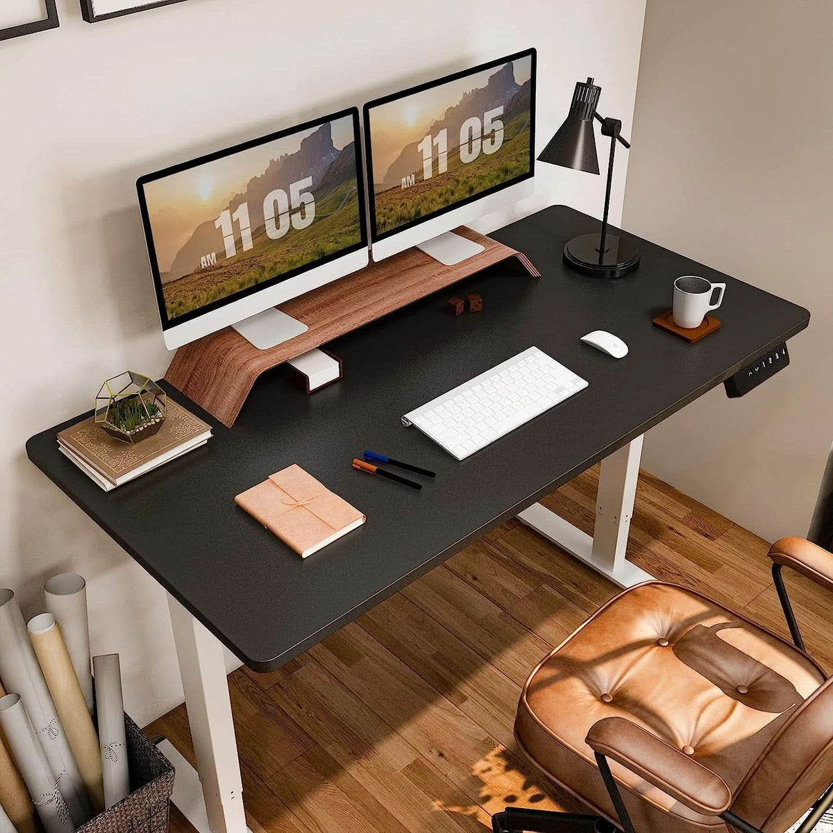Electric Standing Desk With Memory Controller 55x28 Inches