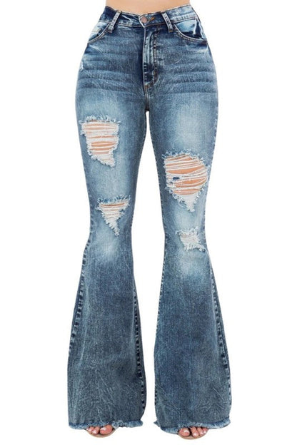 Jade Icarus Storm Bell Bottom Jeans with 34-inch inseam, featuring flared legs and classic denim wash.