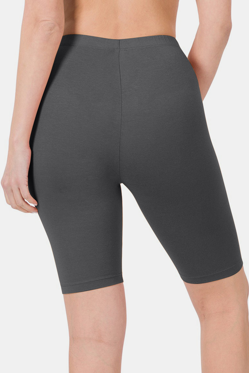 Women’s Zenana high waist Bermuda shorts in denim, featuring a relaxed fit and classic five-pocket design.
