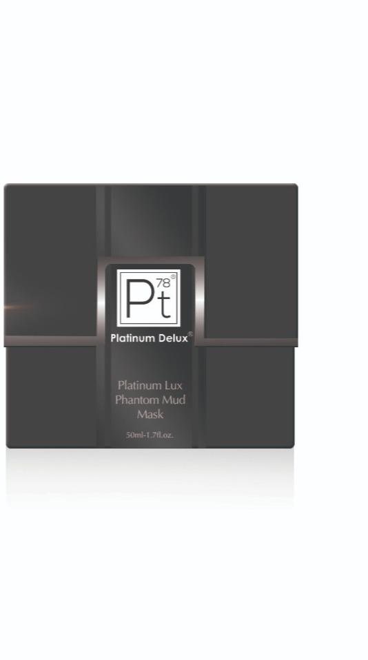 Amaranth Daisy Platinum Lux Phantom Mud Mask in a jar, used for skincare and relaxation in bath and beauty routines.