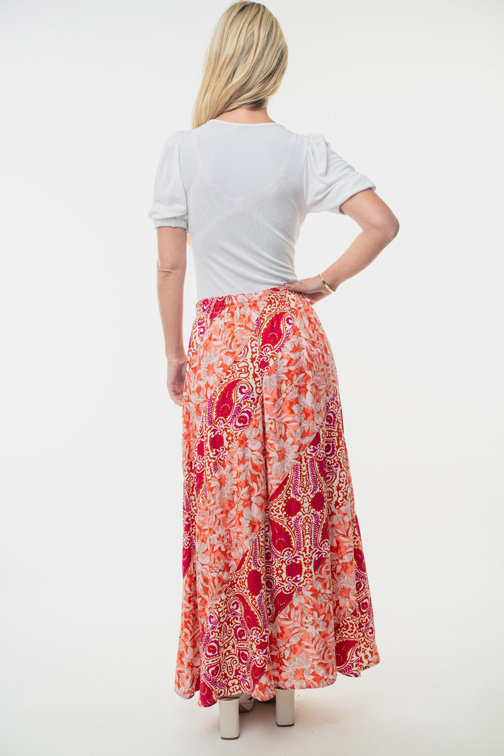 Automotive part from Jade Icarus, featuring a white birch floral woven pattern with high-waisted design elements.