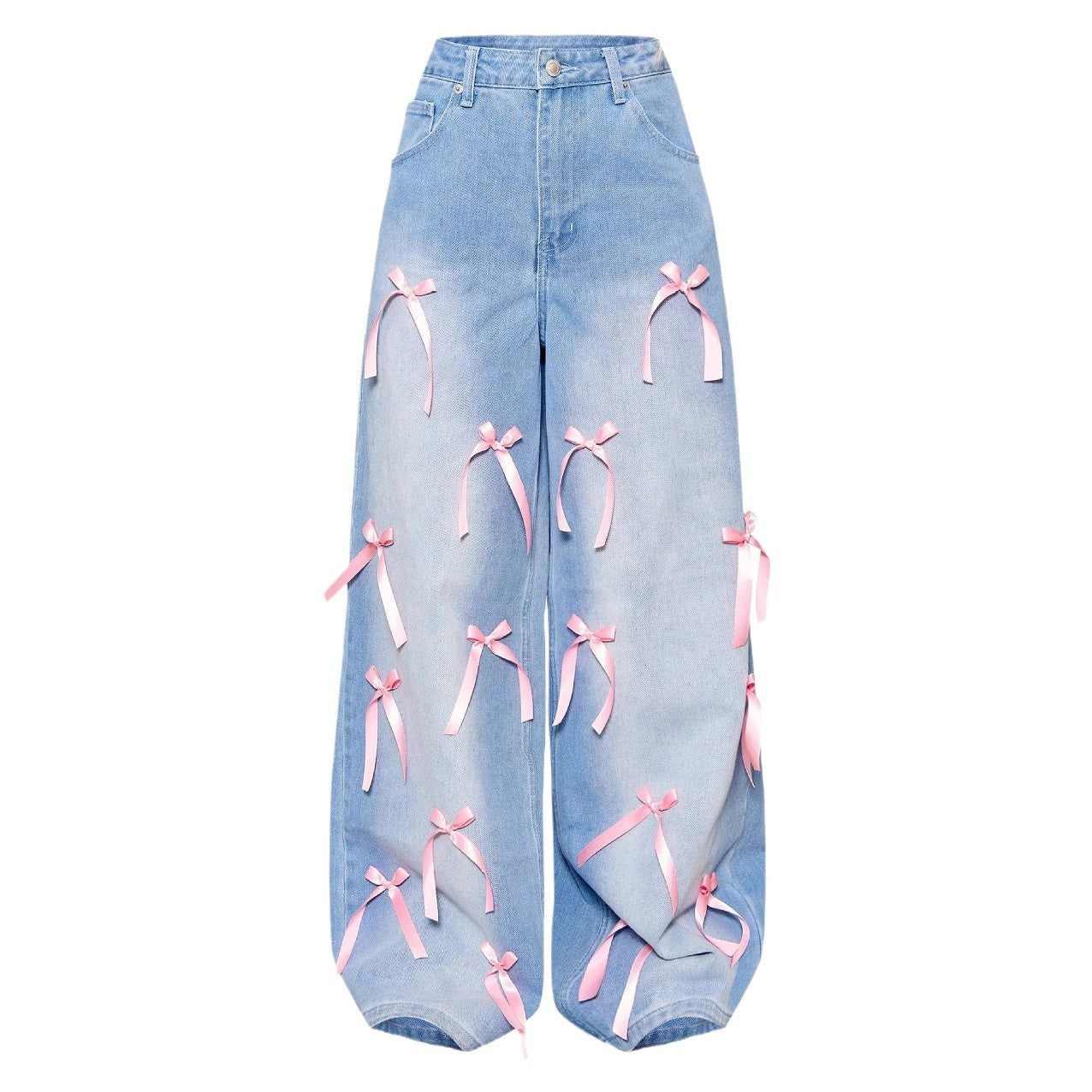 Carmine Juneberry Bow High Waist Wide Leg Jeans in Haute Edition, showcasing the stylish high waist and wide leg design.