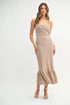 Pear Daisy ruffled hem sleeveless crochet knit midi dress, stylish home and garden fashion, lightweight and breathable fabric.