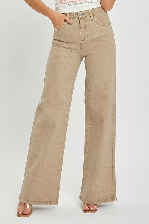 Plus size Jade Icarus RISEN high-rise wide-leg jeans with tummy control and full size fit, showcasing the stylish denim design.